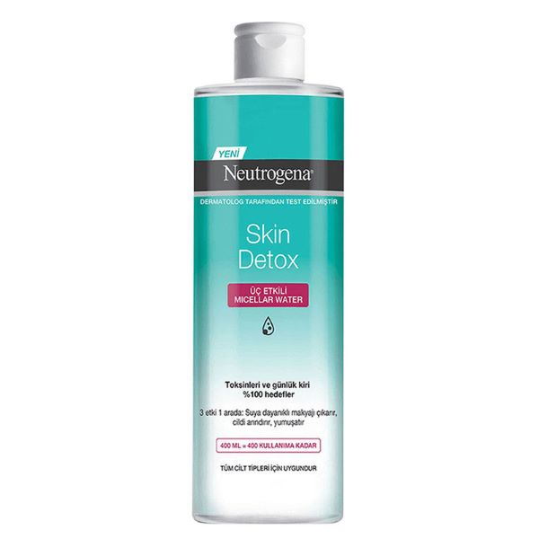 میسلار واتر نوتروژینا مدل Skin Detox مناسب انوع پوست حجم 400 میلی لیتر
