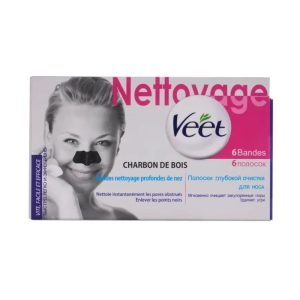 چسب بینی جوش سرسیاه ویت (Veet) مدل Charcoal بسته 6 عددی